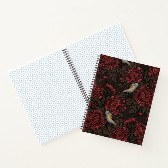 Carnet Les Reddébutants dans les chrysanthèmes en brun et (Intérieur)