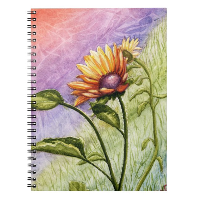 Carnet Les secrets de tournesol au coucher du soleil (Devant)