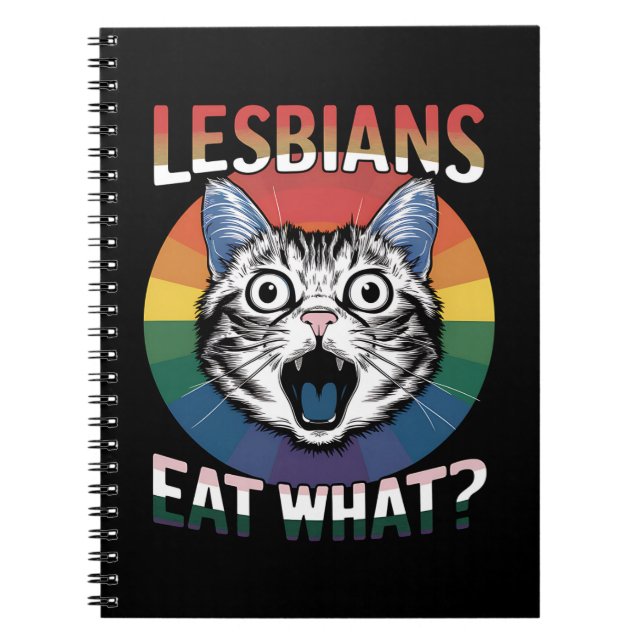 Carnet Lesbiennes mangent quoi humour de chat drapeau de  (Devant)