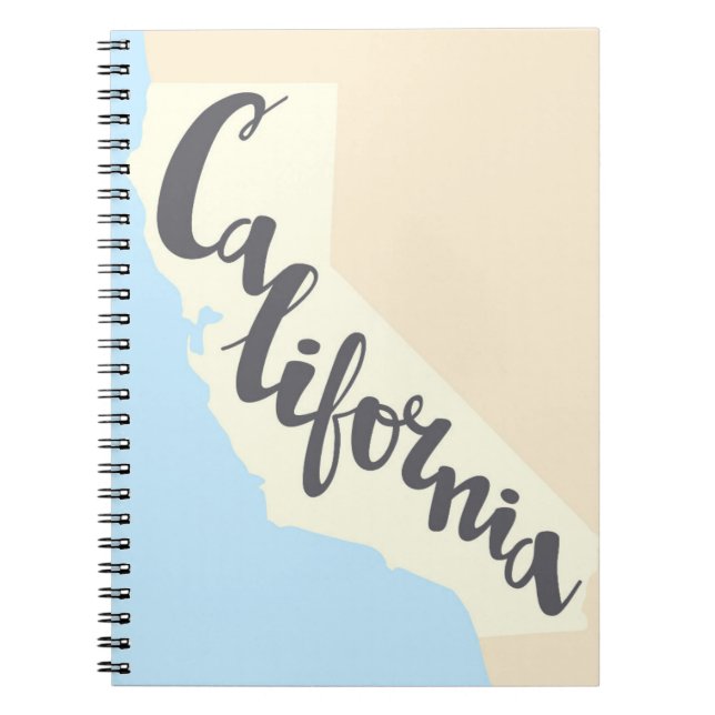 Carnet Lettrage de brosse de la Californie avec la carte (Devant)