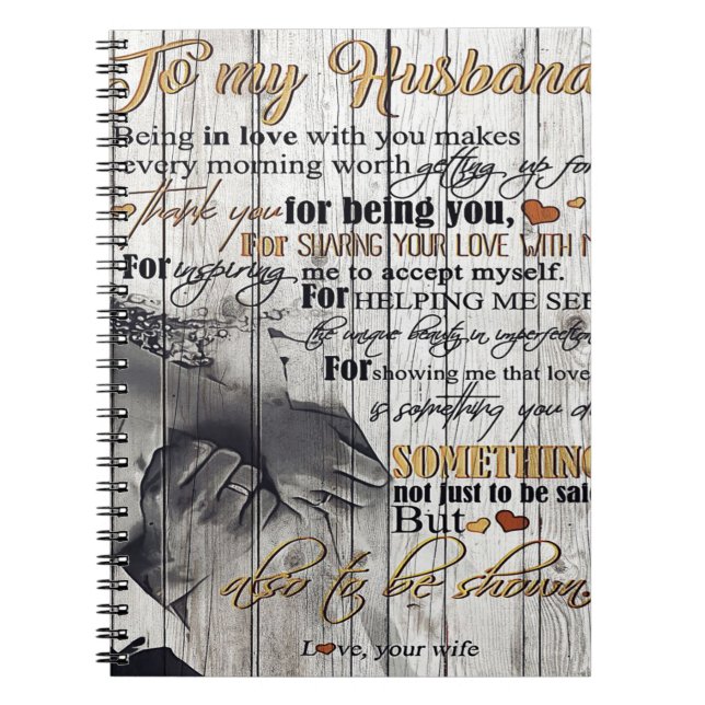 Carnet Lettre À Mon Mari, Belle Citations Cadeau (Devant)