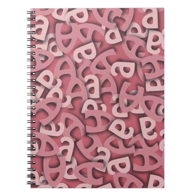 Carnet Lettre A rose (Devant)