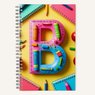 Carnet 📚 Lettre B Colorée Monogramme Retour à l'École