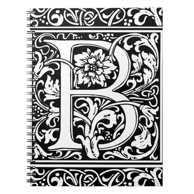 Carnet Lettre B Monogramme Médiéval Initiale Vintage (Devant)
