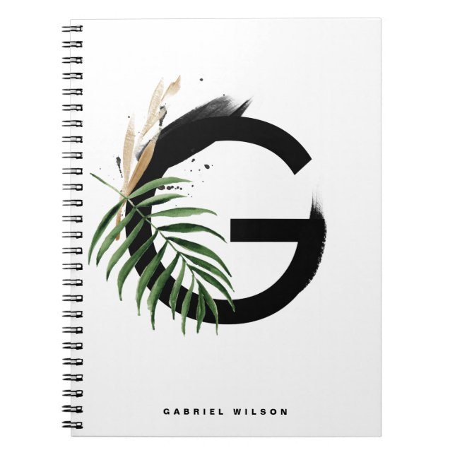 Carnet LETTRE BOHO VERDOISE G MONogramme (Devant)