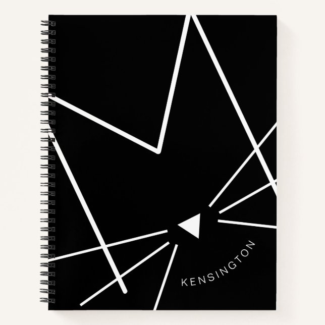 CARNET LETTRE CHAT NOIR ET BLANC M MONO PERSONNALISÉ (Devant)