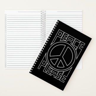 Carnet Lettre de contour noir Peace Please