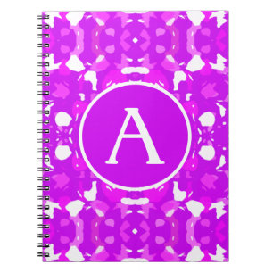 Carnet Lettre de marques symétriques rose et blanc