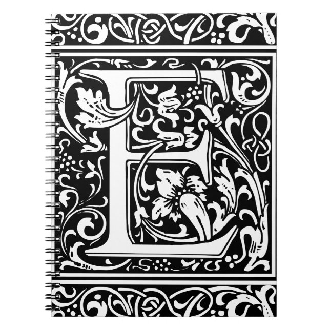 Carnet Lettre E Monogramme Médiéval Initial Vintage (Devant)