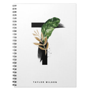 Carnet LETTRE Feuille BOHO MOLLE TRAVERSE T MONogramme