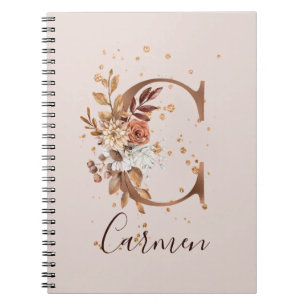 Carnet LETTRE FLEURIÈRE COPER Automne C Fleurs automnales