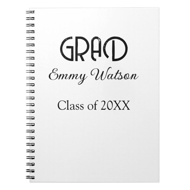 Carnet Lettre grasse diplômé nom de la promotion 20XX sim (Devant)