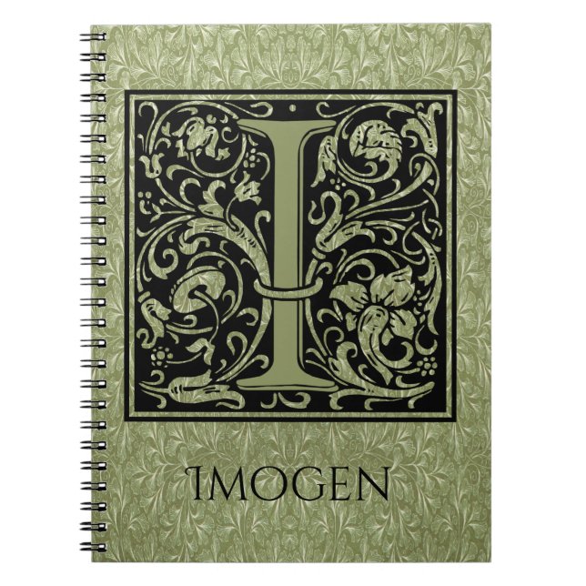 Carnet LETTRE I PREMIÈRE LETTRE MONogramme (Devant)