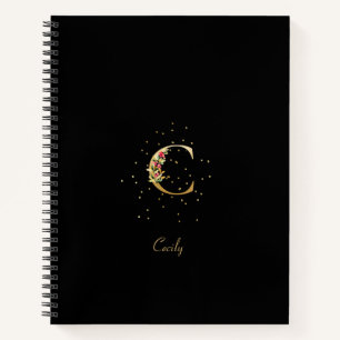 Carnet Lettre initiale C en monogramme moderne avec motif