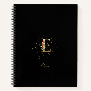 Carnet Lettre initiale E en monogramme moderne avec motif