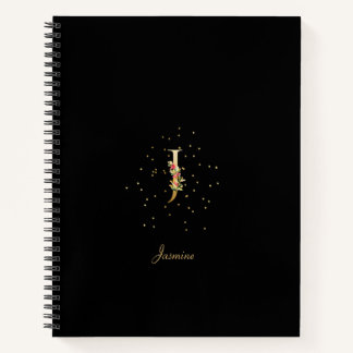 Carnet Lettre initiale J en monogramme moderne avec motif