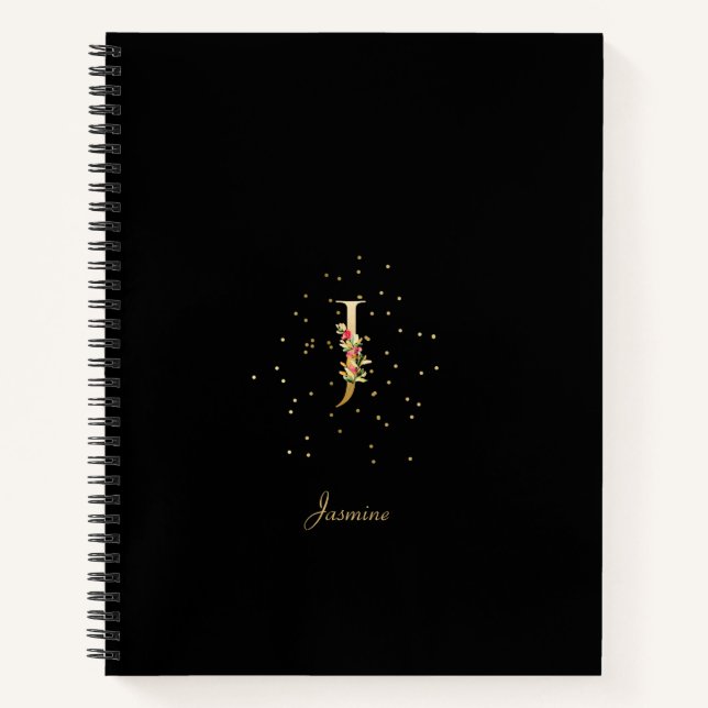 Carnet Lettre initiale J en monogramme moderne avec motif (Devant)