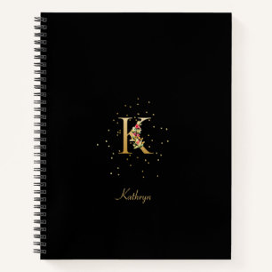 Carnet Lettre initiale K en monogramme moderne avec motif