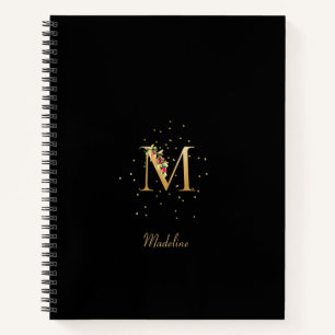 Carnet Lettre initiale M en monogramme moderne avec motif
