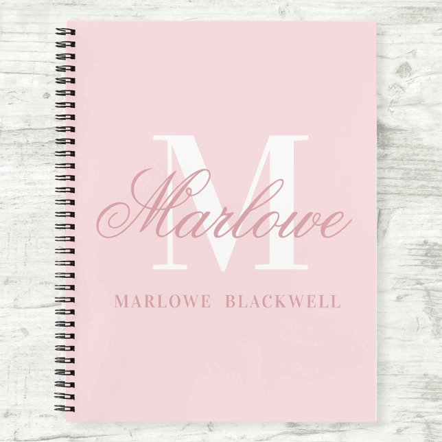 CARNET LETTRE INITIALE MONOGRAPHIQUE PERSONNALISÉE ROSE-V (Créateur téléchargé)