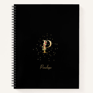 Carnet Lettre initiale P en monogramme moderne avec motif