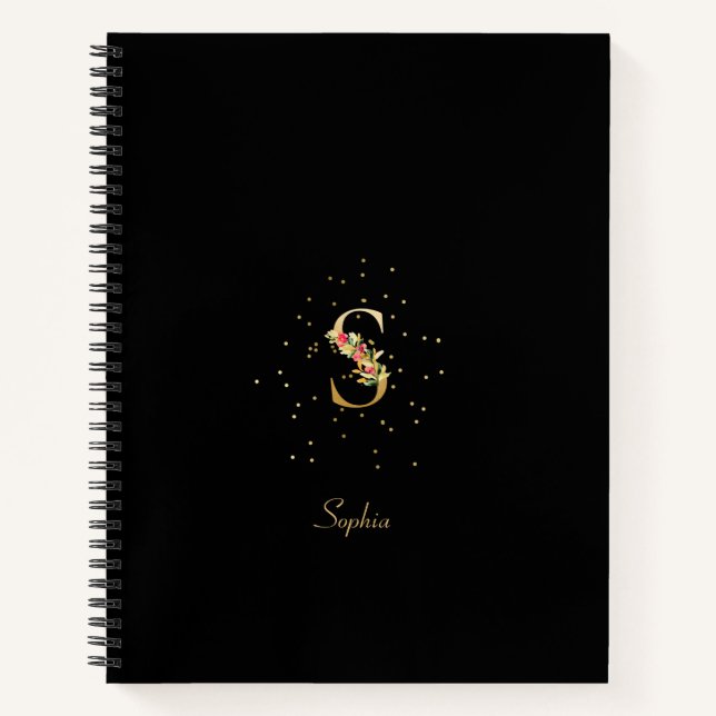 Carnet Lettre initiale S en monogramme moderne avec motif (Devant)