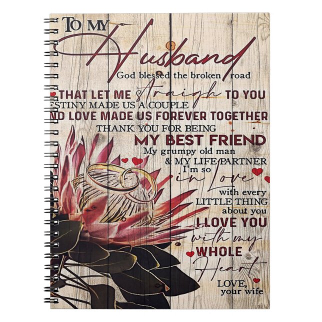 Carnet Lettre mignonne au mari | Cadeau Design Cool | (Devant)