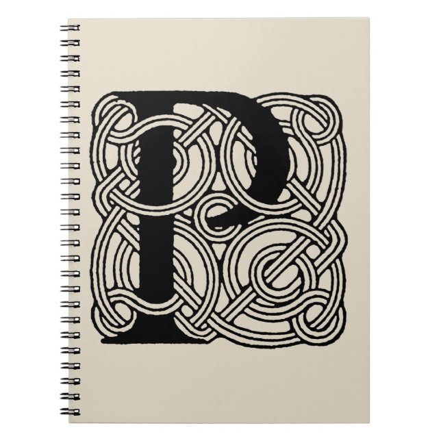 Carnet LETTRE P Vintage Céleste Knot Monogramme (Devant)