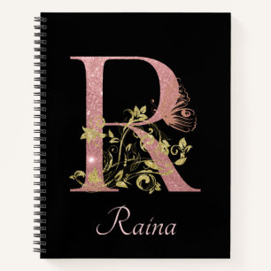 Carnet Lettre Parties scintillant rose fantaisie R Journa