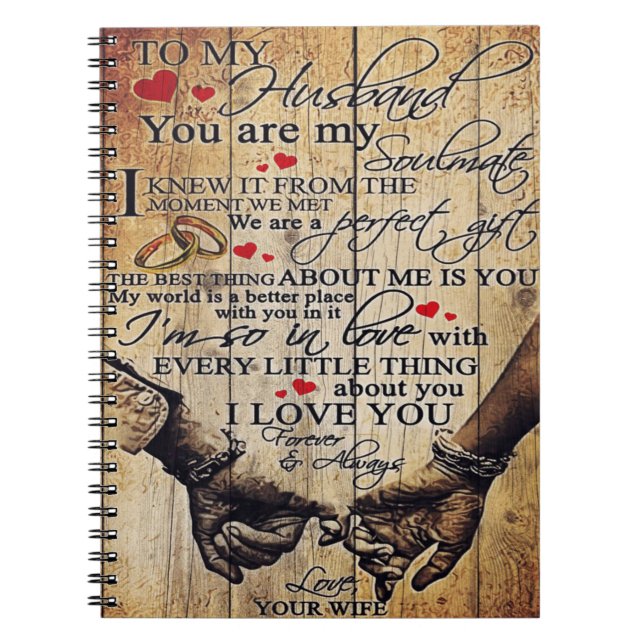 Carnet Lettre personnalisée à mon mari | Décor (Devant)