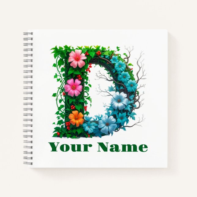 Carnet Lettre personnalisée D (Devant)