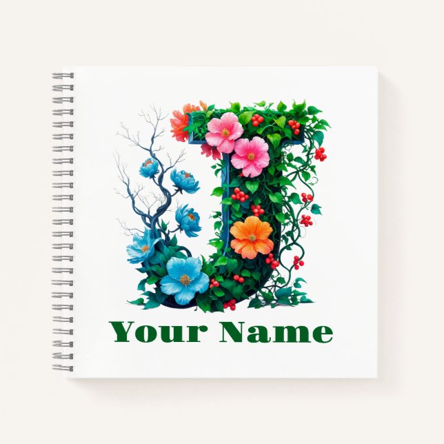 Carnet Lettre personnalisée J (Devant)