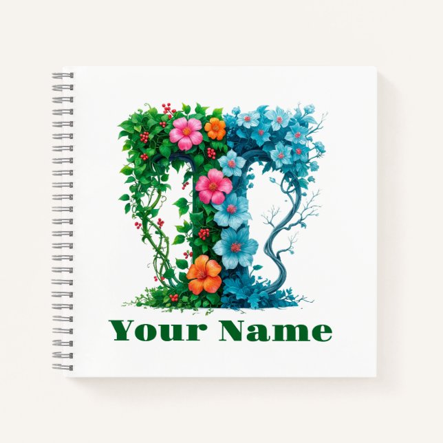 Carnet Lettre personnalisée T (Devant)