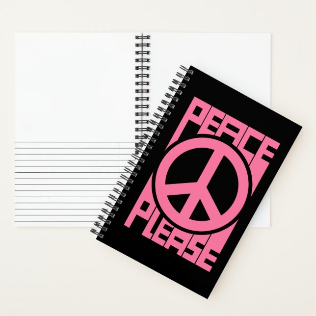 Carnet Lettre rose Paix S'il Vous Plaît (À l'intérieur)