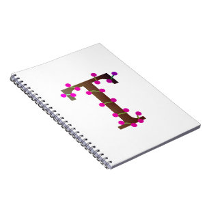 Carnet Lettre T initiale décorative en blanc