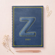 Lettre Z Monogramme Patch Brodé Faux Jean Bleu