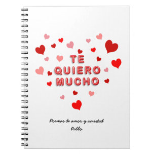 Carnet Lettres 3d du Coeur Rouge Confetti Te Quiero Mucho