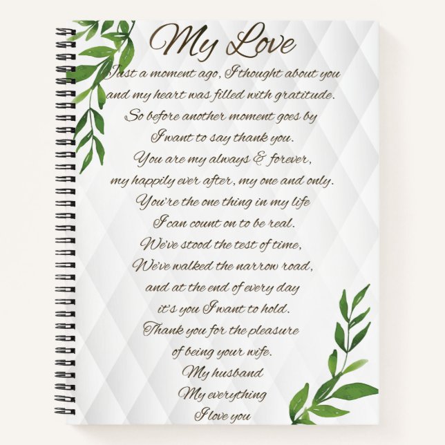 Carnet Lettres à mon mari (Devant)