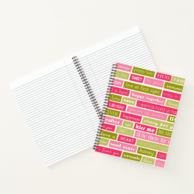 Carnet Lettres d'amour rose et vert (Intérieur)