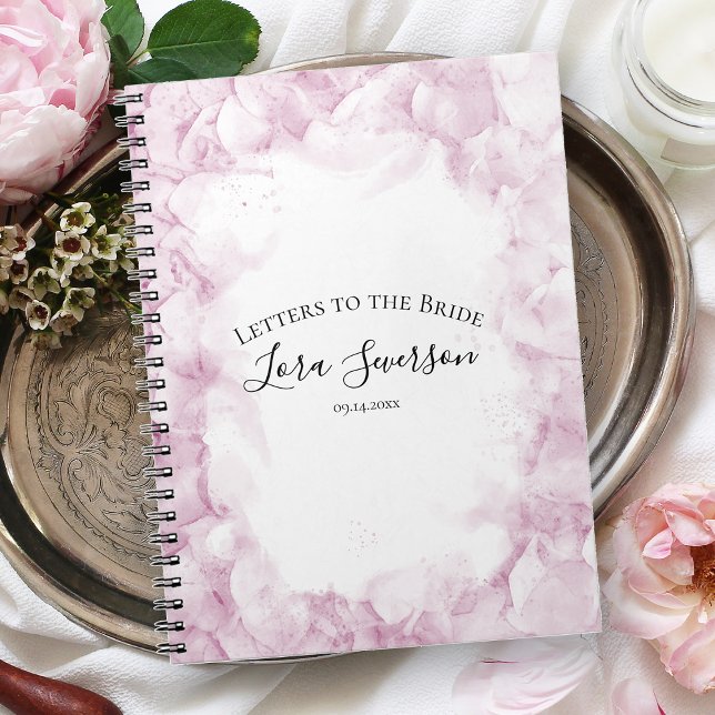 Carnet Lettres d'aquarelle rose Hydrangea à la mariée (Créateur téléchargé)