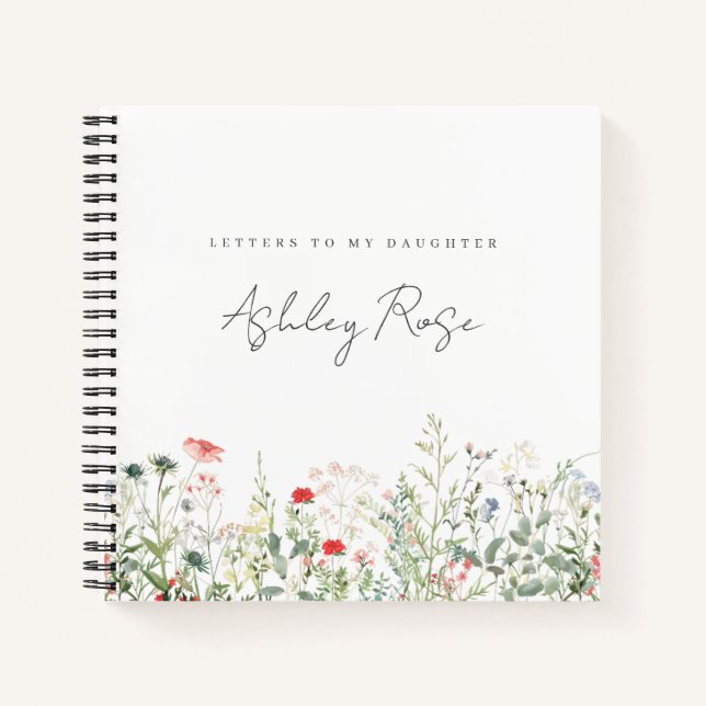 Carnet Lettres de pré fleurs sauvages à ma fille Mémoire (Devant)
