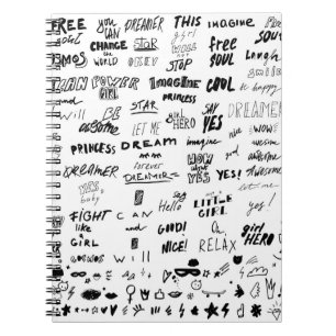 Carnet Lettres dessinées à la main, collection de griboui