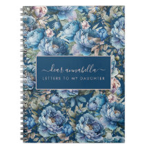 Lettres florales de pivoine bleue à ma fille