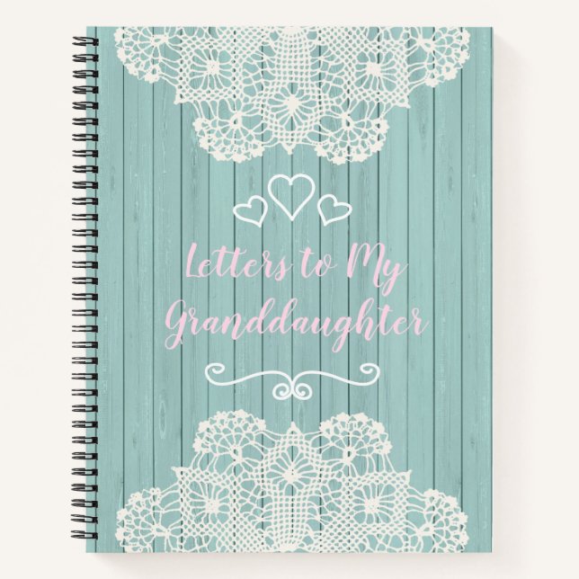 Carnet Lettres personnalisables à ma petite-fille (Devant)