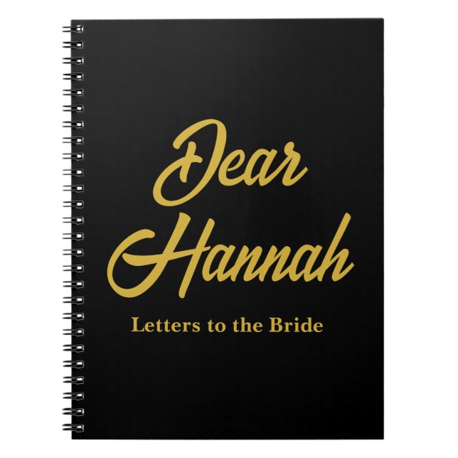 Carnet Lettres personnalisées à la mariée Enterrement de  (Devant)