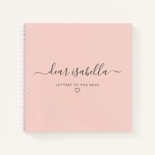 Carnet Lettres roses à la mariée Souvenir de mémoire