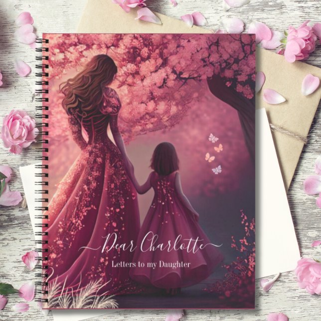 Carnet Lettres roses à ma fille garde de mémoire personna (Créateur téléchargé)