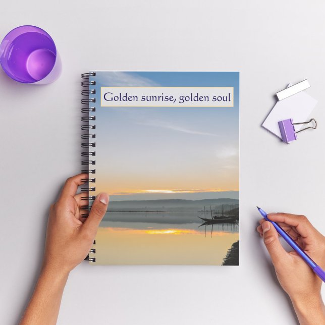 Carnet Lever du soleil doré Rivière Âme Dorée  (Créateur téléchargé)