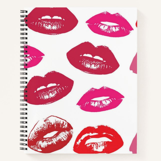 Carnet Lèvres baisables (Lèvres baissantes, Rouge et Roug (Devant)