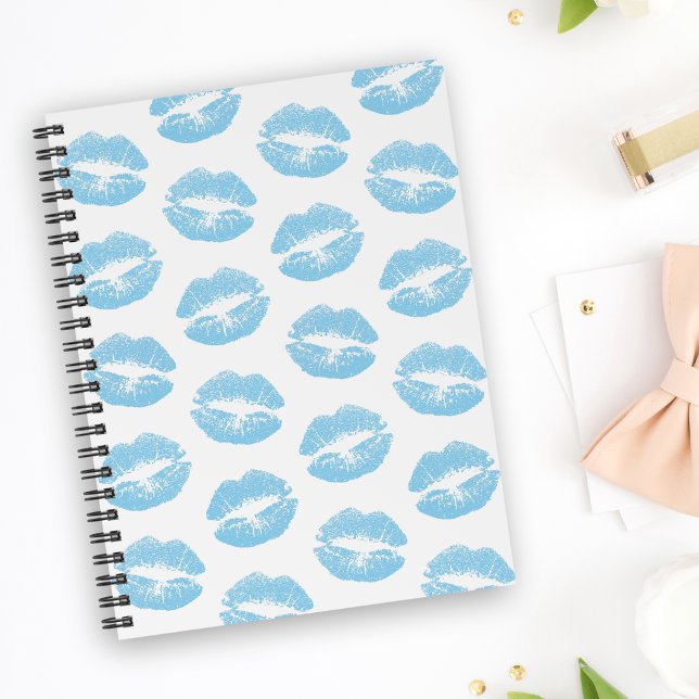 Carnet Lèvres Bleues, Motif De Lèvres, Bleu, Baiser (Créateur téléchargé)